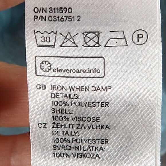 H&M BLUE LONG SLEEVE V NECK SHEER DETAIL TOP SIZE 2 - Picture 3 of 10